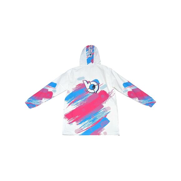 Bang Energy Windbreaker Reflective Rain jacket Hoodie Pullover Womens Small Neon - Picture 3 of 7